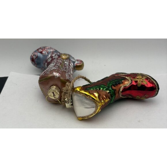 cowboy boot christmas Tree ornaments Set Of 2 - Picture 3 of 4